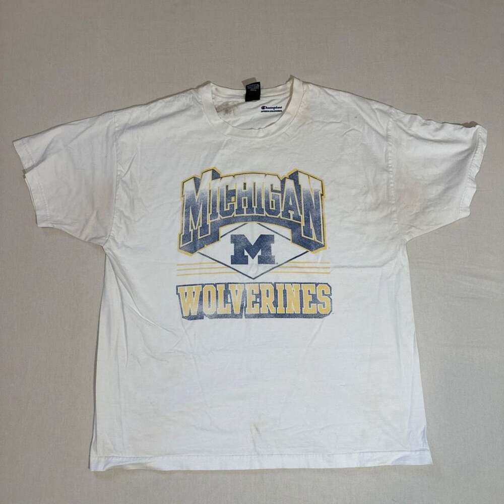 Champion Michigan Wolverines Authentic Athleticwear White T-Shirt XL